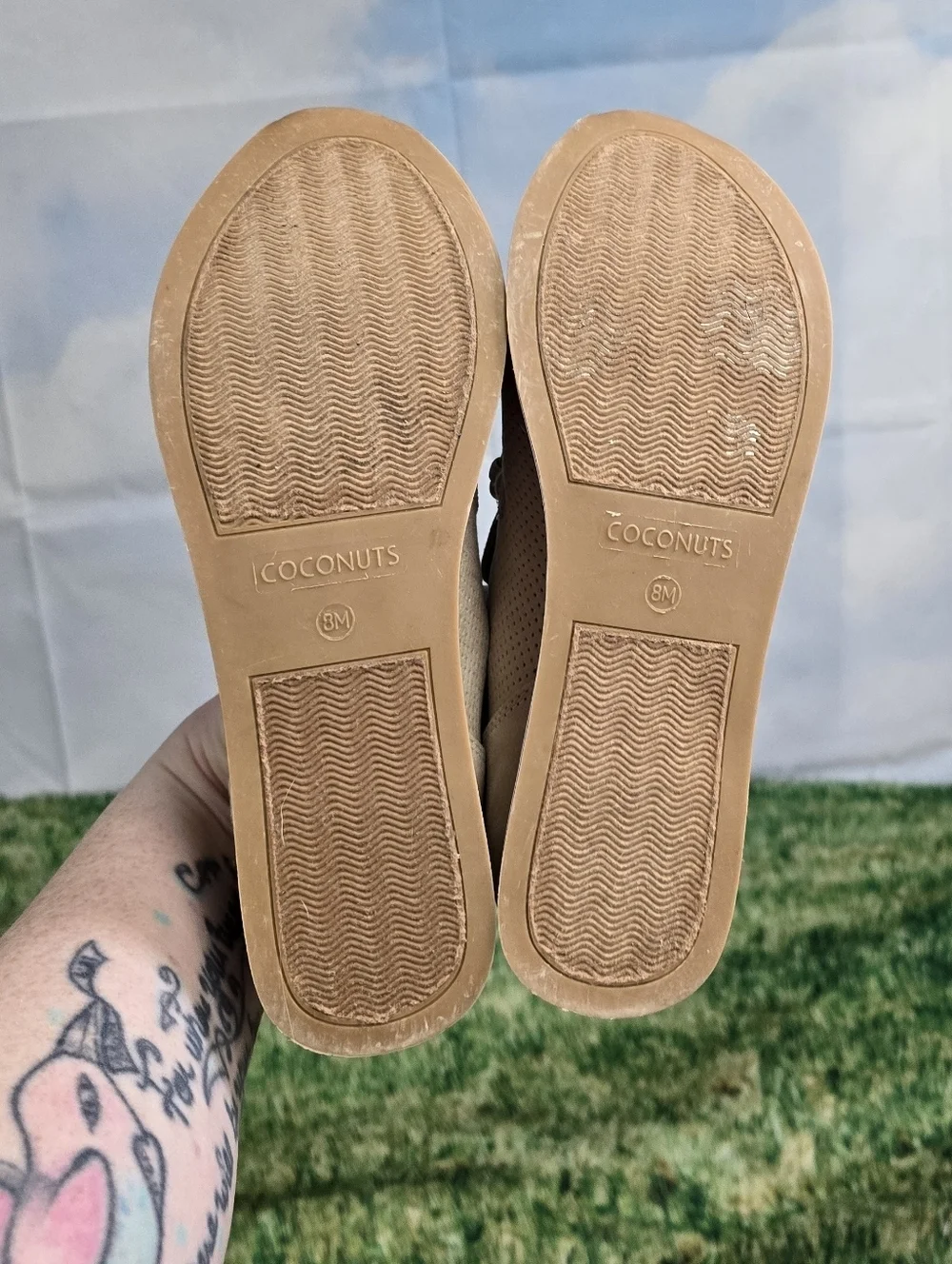 COCONUTS by Matisse Bess Light Beige EVA Platform Loafer Sneaker Hybrid Size 8